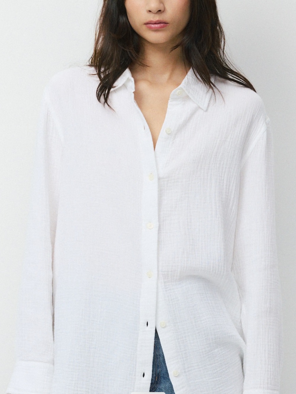 Aritzia White Button-Down Sail Shirt